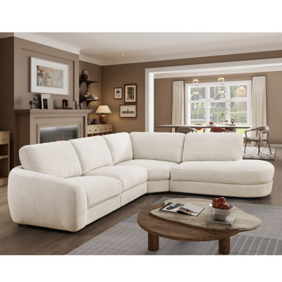 Modern Style Wedge Chaise Sectional
