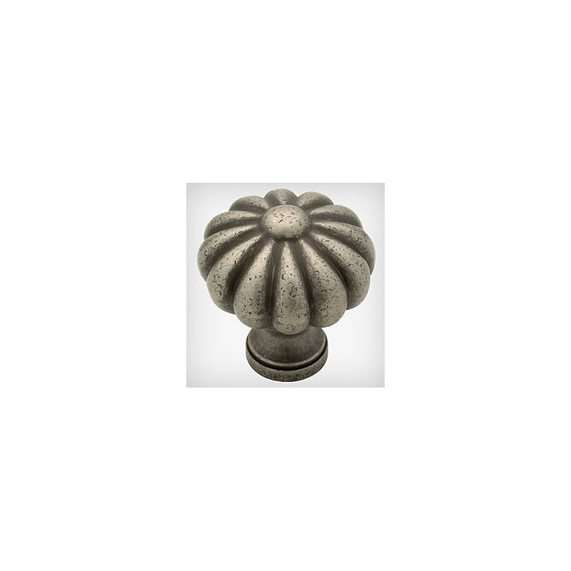 (5 Pack) 1-1/3 inch Avante Pumpkin Knob, Tumbled Pewter