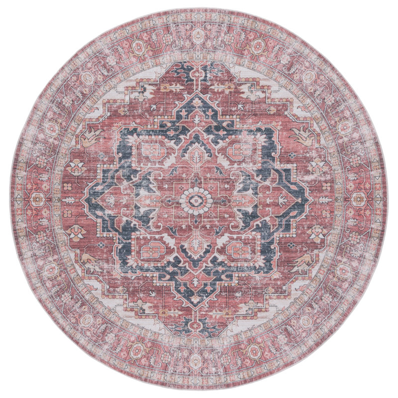 Tapis sud-ouest lavable à la machine Maritess, Rond 6 pi