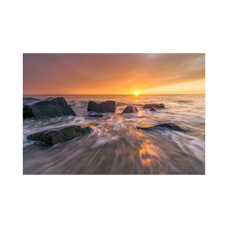 Sunset At The Coast In Denmark by Daniel Gastager - No Frame Gallery-Wrapped Canvas Giclée on Canvas, 66.04 cm H x 45.72 cm W