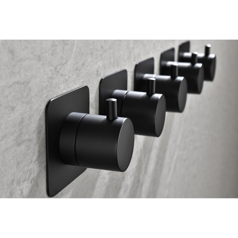 Robinet de douche 3/4 "réglable en métal coulé - noir mat, poignée en laiton, rouille, facile à installer et à gérer en métal noir de 4,78 lb, réglable, résistant à la corrosion, antirouille, ajustable