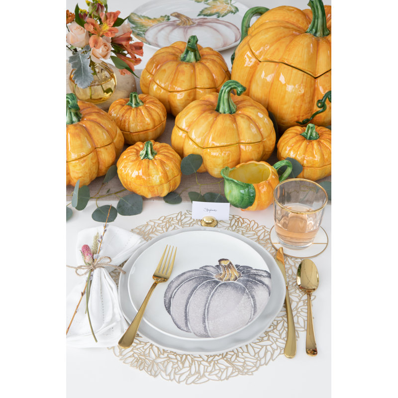 Pumpkins Handmade Earthenware Salad/Dessert Plate