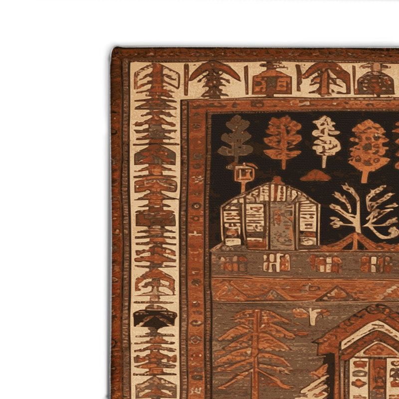 Tapis turc intérieur et extérieur brun, Rectangulaire 2 pi x 3 pi