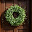 Couronne artificielle de 66 cm avec graines blanches – Décoration de porte en fausse verdure, style champêtre, idéale pour le printemps, l'été et toutes les saisons, verte