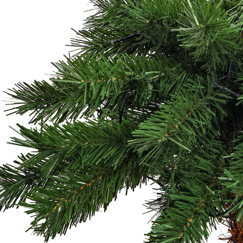 Slender Green Tropical Christmas Tree with Lights, 6.89ft H