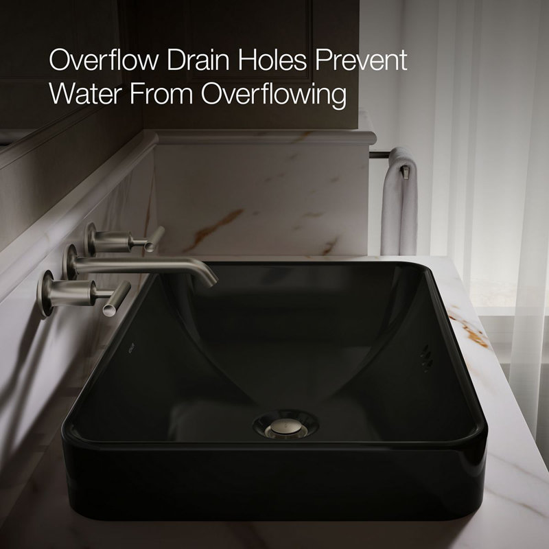 Vox Rectangle Vessel Bathroom Sink In Black
