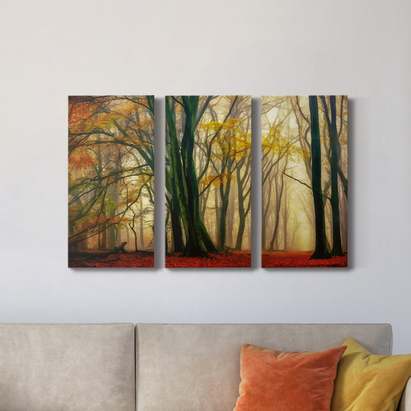 In Love with Fall - Photographie de toile tendue 3 pièces, H 36 po x l 72 po x P 1 po