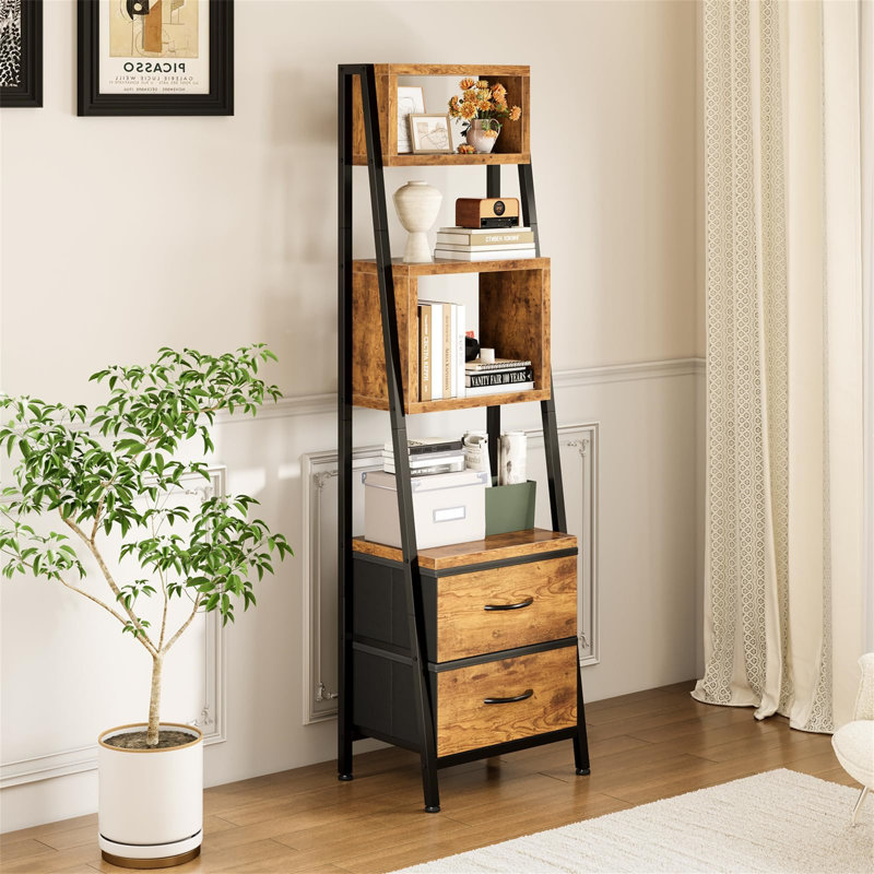 157cm H x 39cm W Metal Bookcase, Brown