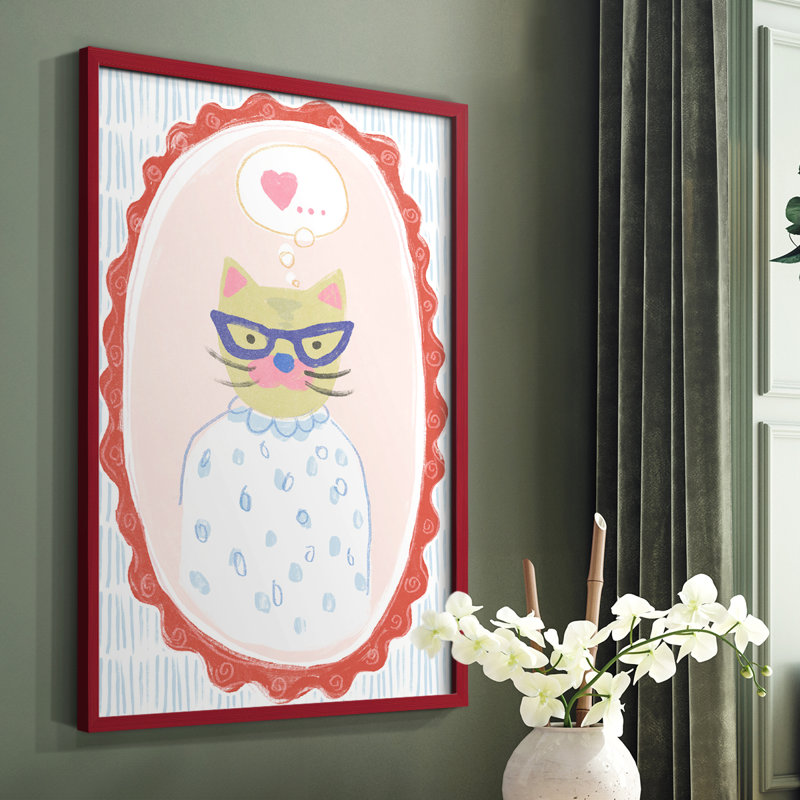 Reproduction encadrée de la collection B de Cameo, Cadre simple rouge, H 10 po x l 8 po