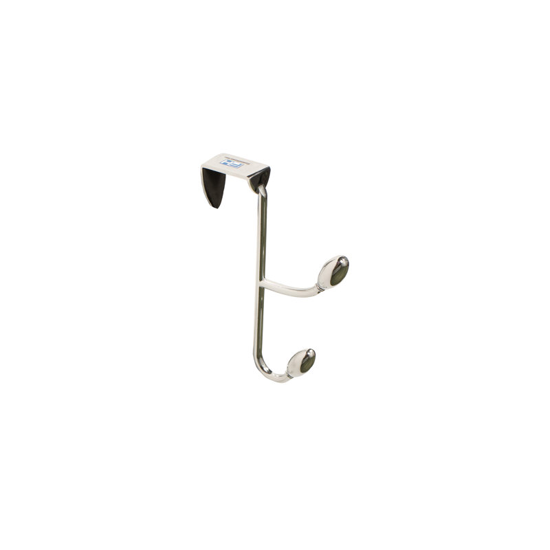 Silver Steel Over The Door Double Hooks