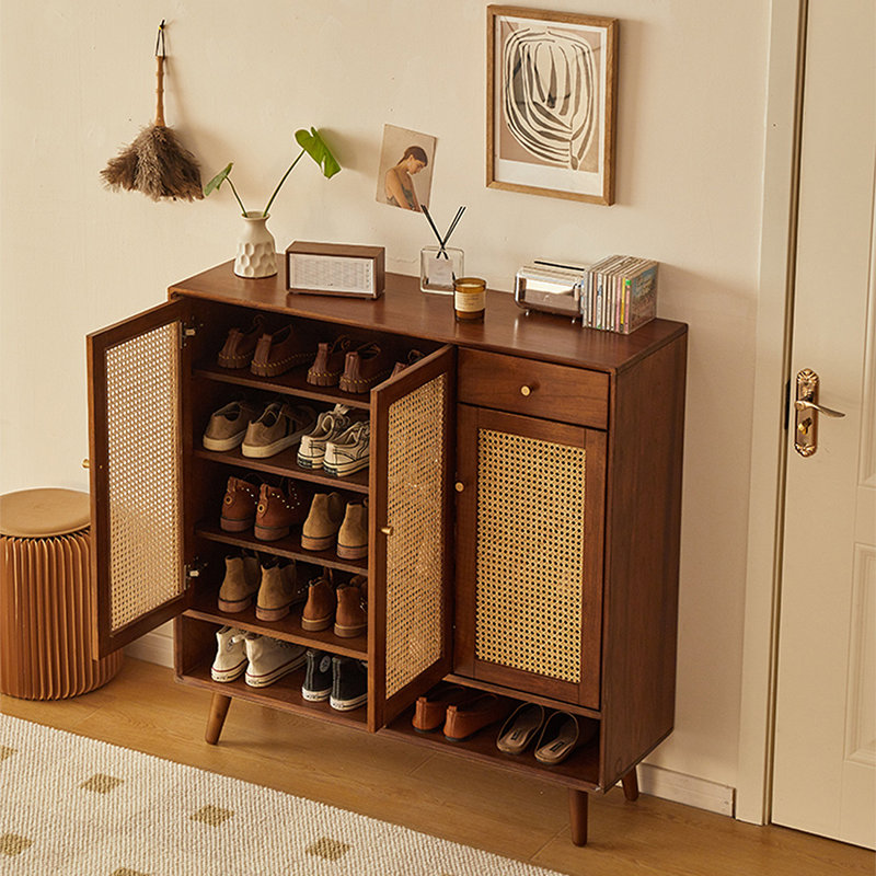 23 Pair Shoe Storage Cabinet, Dark Brown