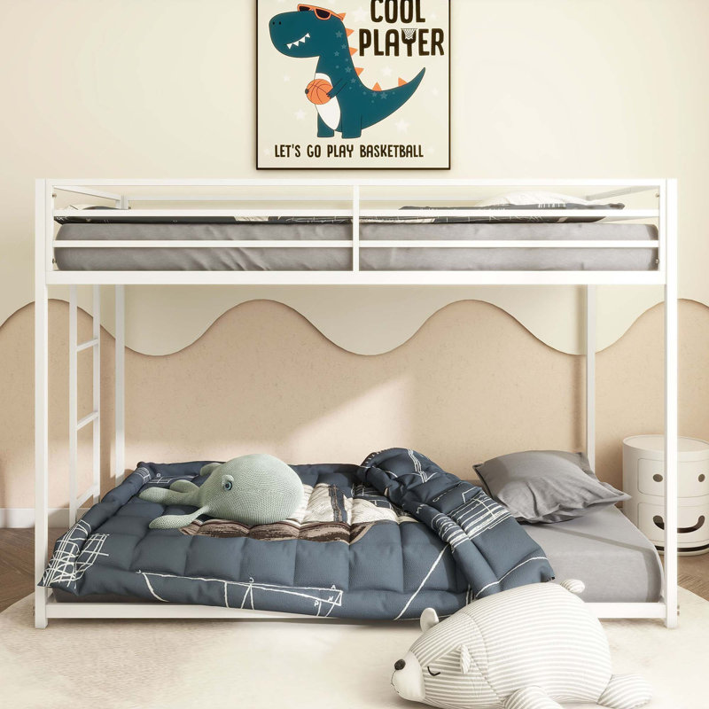 Ashaiya Standard Metal Bunk Bed, Black, Twin Over Twin