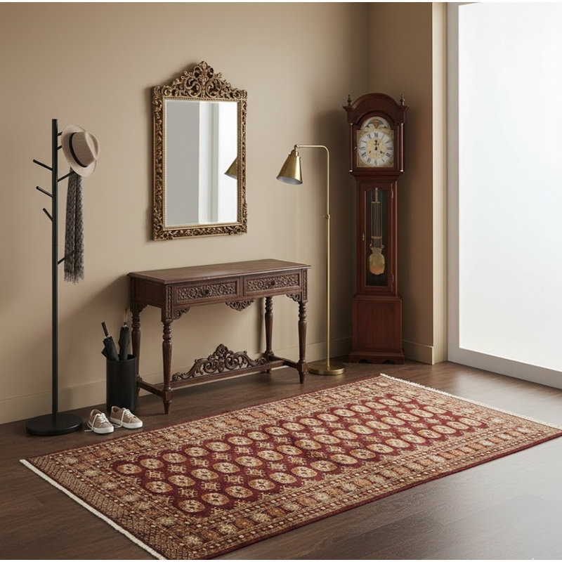 Tapis rouge fait à la main 4X6
