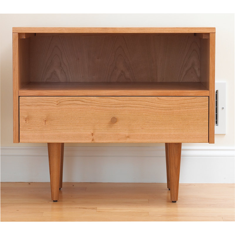 Asher 1 - Drawer Solid Wood Nightstand