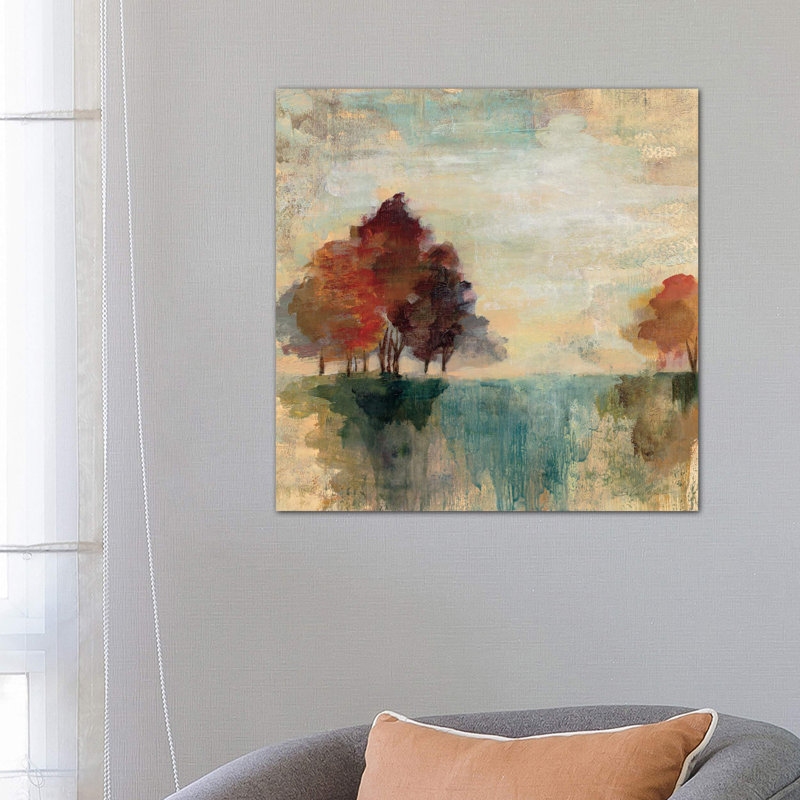 Landscape Monotype II by Silvia Vassileva - Wrapped Canvas Painting, 66.04 cm H x 66.04 cm W x 3.175 cm D