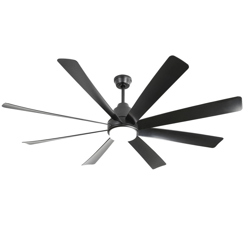 Ventilateurs de plafond de 72 pouces avec lumières et télécommande et moteur à 6 vitesses CC pour le salon - noir, Blanc/Noir