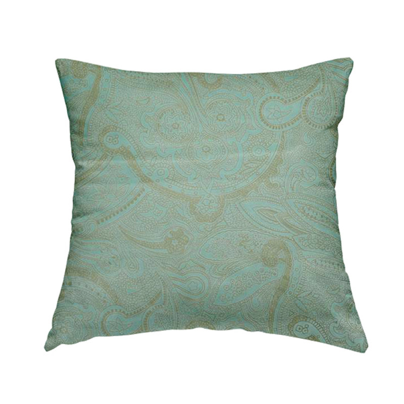 Bazile Paisley Rectangular Cushion, Maya Blue