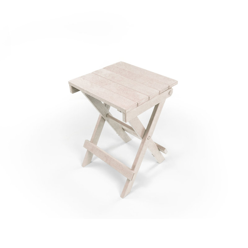 Table de bistro pliante d'extérieur en PEHD entièrement assemblée et recyclée Riverstone, ivoire