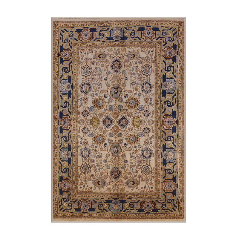 Tapis oriental bleu / brun Valcour, Rectangle 3 pi x 5 pi