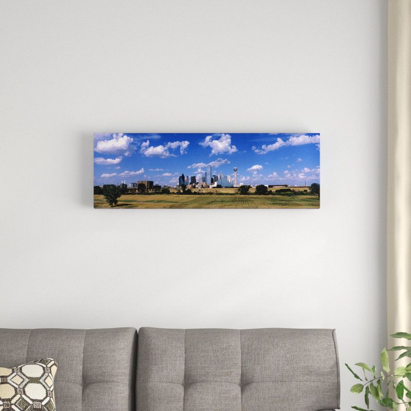 « horizon dallas tx », reproduction de photo sur toile, H 12 po x l 36 po x P 1,5 po, Toile avec cadre noir