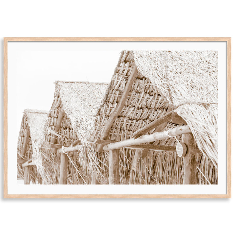 «Mexico Palapas» par Carly Tabak - Photographie de cadre, L 25 po x H 18 po, Bois naturel