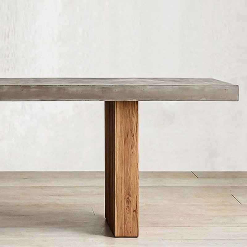 Gray Rectangular Solid Wood Dining Table, 29.53"H x 55.12"L x 27.56"W