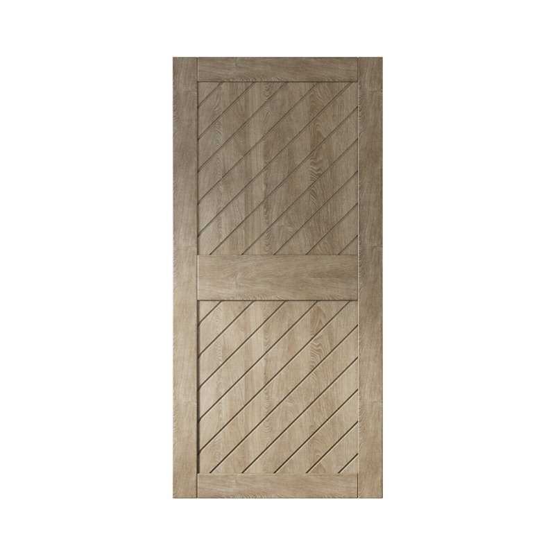 Porte de grange en bois de pin à finition inclinée et à finition grise classique Homacer (avec quincaillerie non incluse)