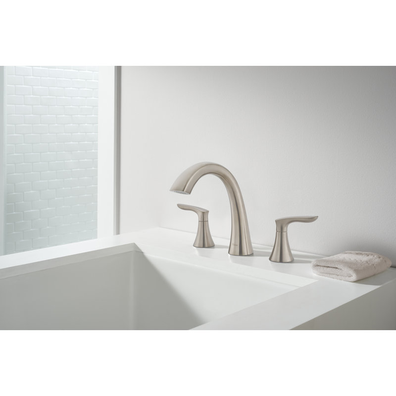 Weller Double Handle Deck Mounted Roman Tub Faucet Trim, Brushed Nickel