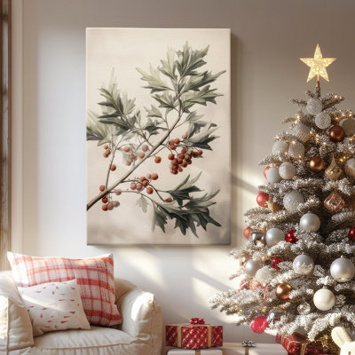 Tinsel - Chuchotement doré de gui - Toile tendue avec châssis de qualité supérieure