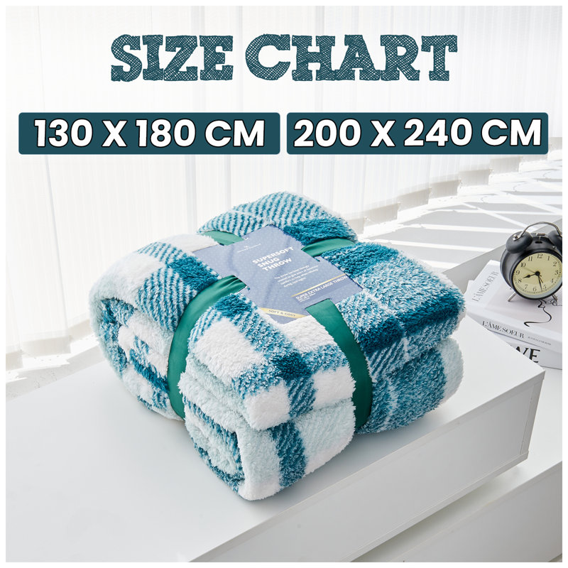  Standard Throw Blanket, Green, W200 x L240cm