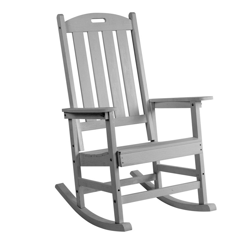 Rocking Chair, Suitable For All Seasons: Outdoor Lounge Chair, Made Of Sturdy HIPS Material, Equipped With 304 Stainless Steel Accessories.