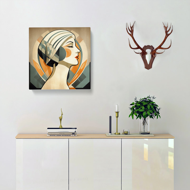Art Deco Woman Mid-Century No.2 - Print, 50cm H x 50cm W x 3cm D