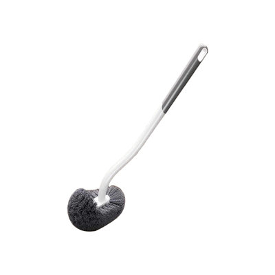 Brosse de nettoyage murale pour toilette domestique, poils longs avec boucle, 15 x 3,1 x 3,1 po, gris