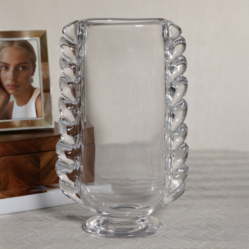 Vase en verre tressé rétro, Transparent