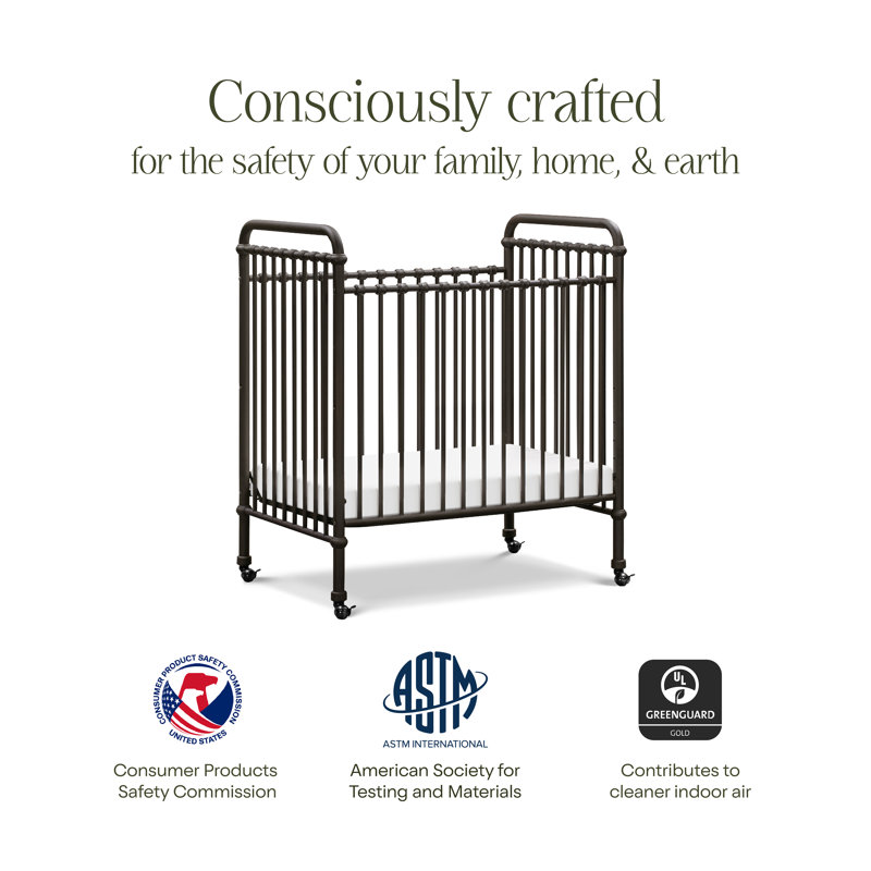 Abigail 3-In-1 Convertible Mini Crib, Vintage Iron