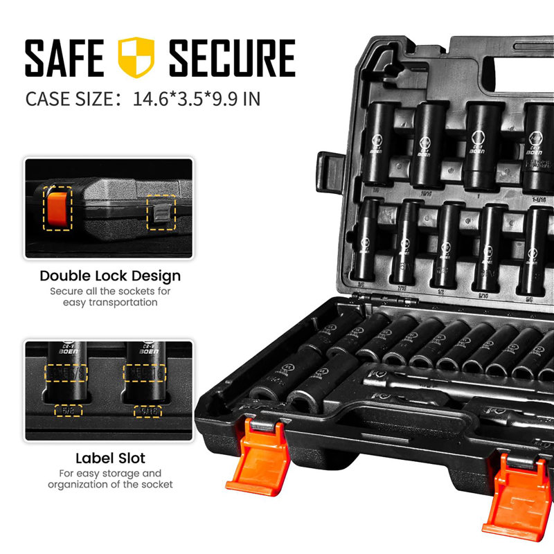 35PCS 1/2” Drive Impact Socket Set
