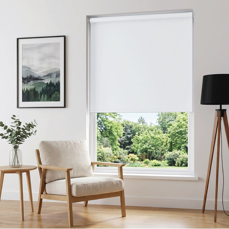 Thermal Blackout Roller Blind - Trimmable Cut to Size - Heavy Duty Metal Tube, White, 210 cm L x 180 cm W