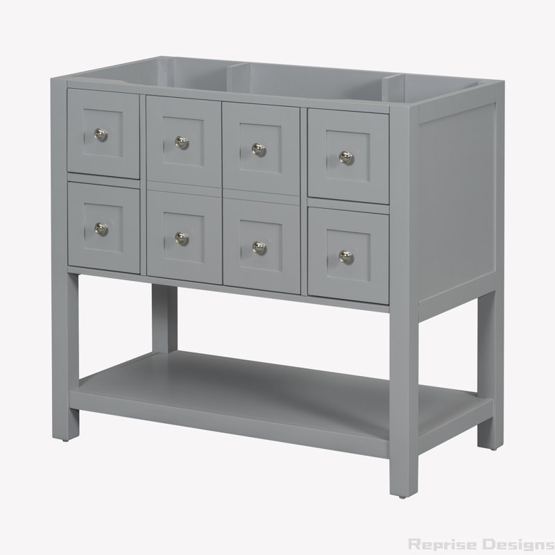 35.6'' Single Bathroom Vanity Base Only, Gray