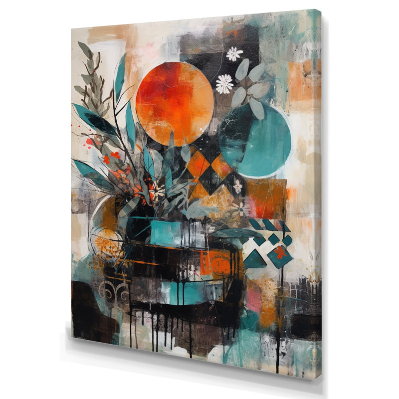 Libération artistique verte et orange de Luisarmando sur toile, H 32 po x l 24 po x P 1 po, Toile tendue