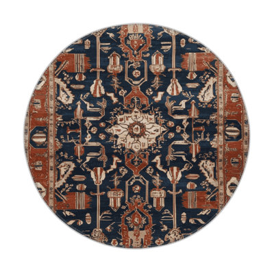 Tapis d'intérieur et d'extérieur brun Persian