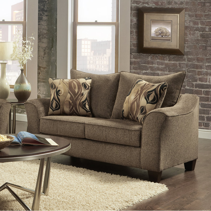 Ensemble de salon, canapé et causeuse Camero, Brown, Sofa;Loveseat