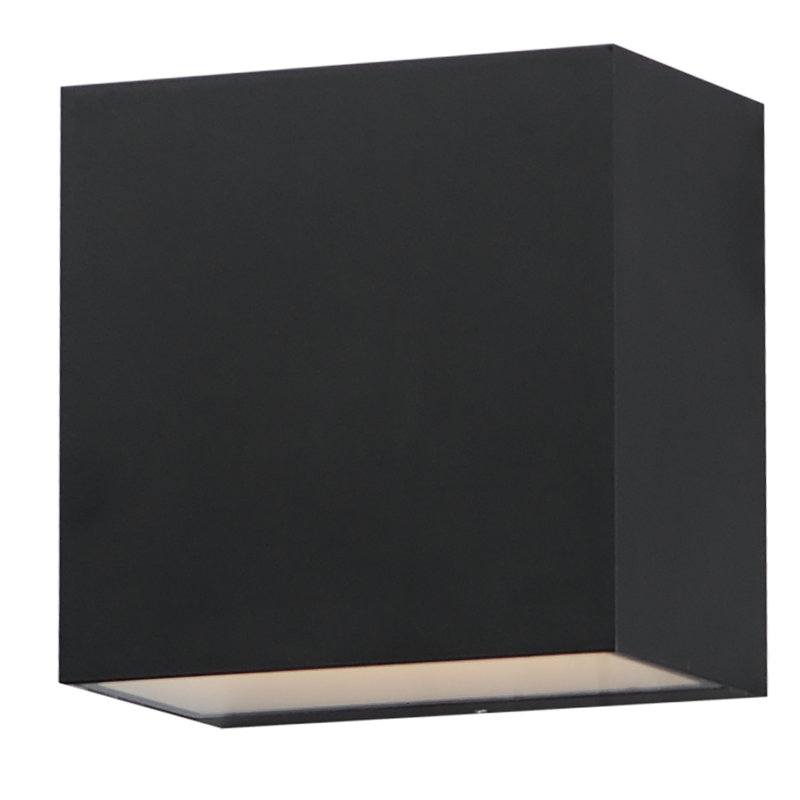 Aluminium LED Wall Light, Black, 6.25" H x 6.25" W x 4" D