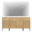 Commode 63 po à 3 tiroirs en bois moderne avec design Reeded, rangement minimaliste pour commode avec station de charge pour chambre à coucher, salon, entrée-1049479069