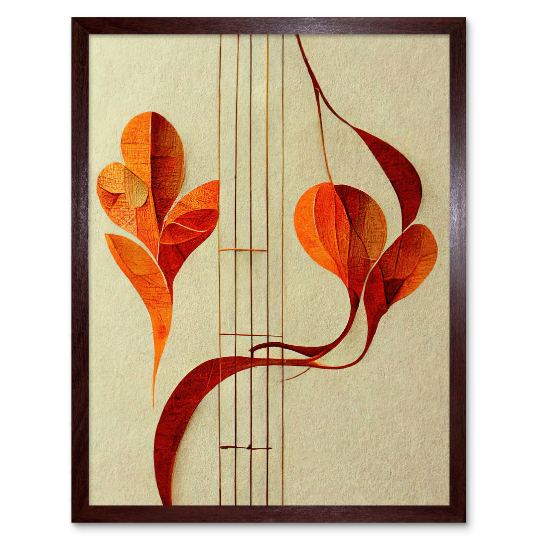 Abstract Autumn Musical Notes Music Staff - Print
