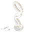 Lampe de table Grace-Leigh de 9 po en chrome avec DEL intégrée - conception à 3 anneaux, ornements en cristal à facettes - hauteur de 23 po, éclairage glam à intensité variable pour la chambre à coucher, le bureau - certifié BACL, garantie de 3 ans