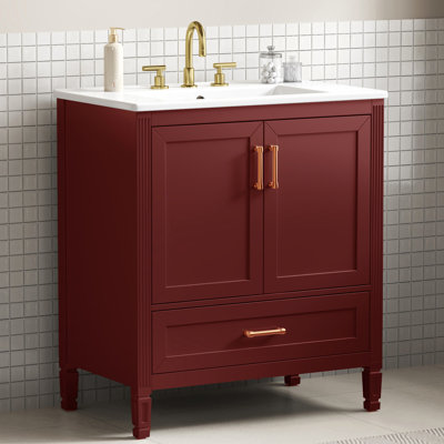 Farmhouse 30" Bathroom Vanity With Ceramic Sink