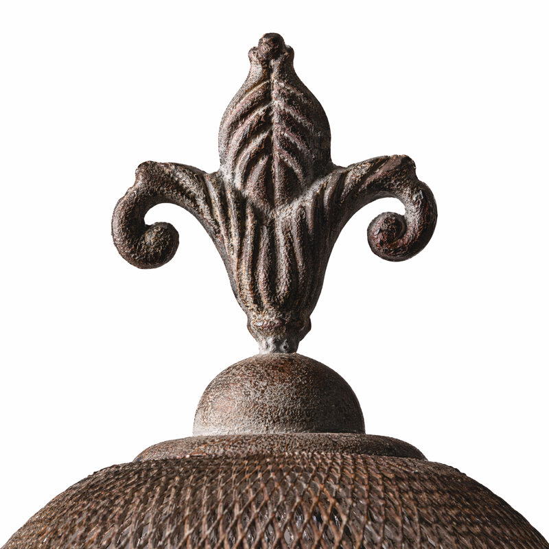 Rustic French Iron Birdcage-Style Candle Holder Set