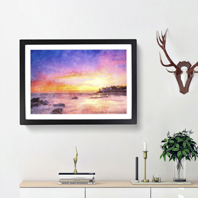 Malaga Coastline at Sunset - Picture Frame Graphic Art Print