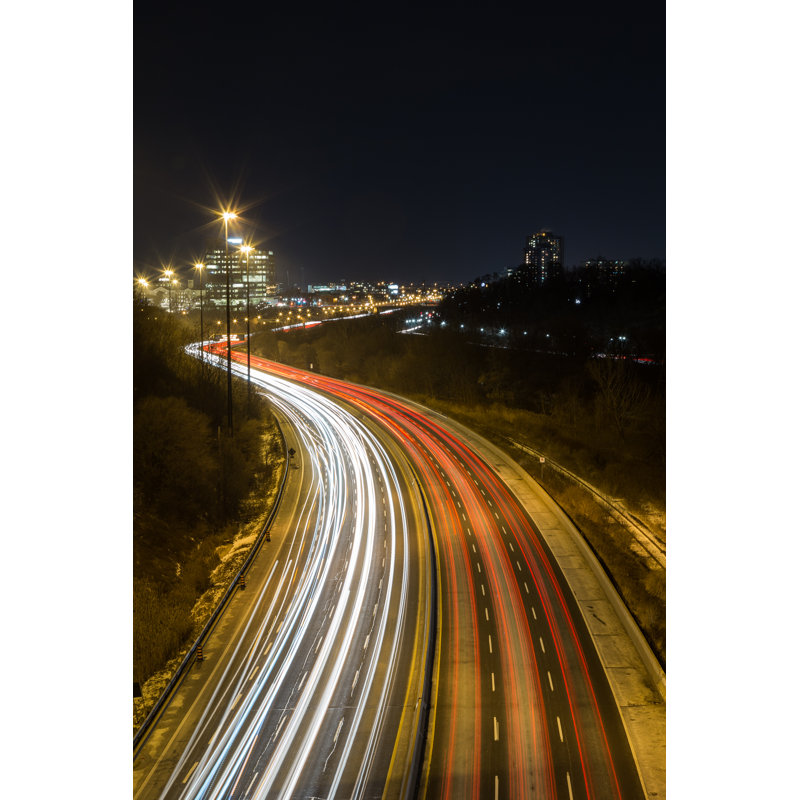 Light Trails On Highway by Mikeinlondon - Wrapped Canvas Print, 46cm H x 30cm W