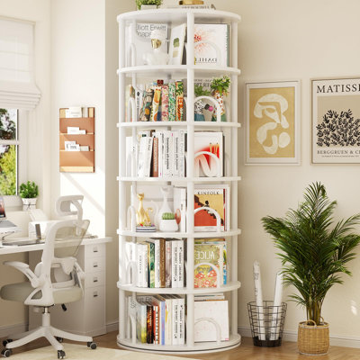 6 Tier Rotating Bookshelf Tower